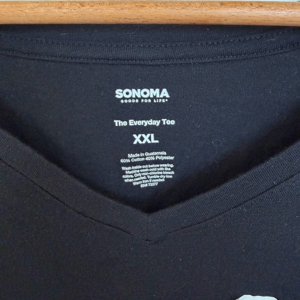 Sonoma Goods For Life The Everyday Tee Long Sleeve V-Neck Black NWT XXL Cotton - Picture 2 of 5